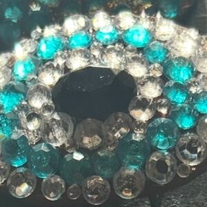 Turquoise and Silver Crystal Belt Buckle